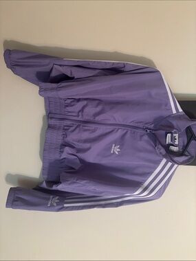 adidas Lavender Three-Stripe Track Jacket